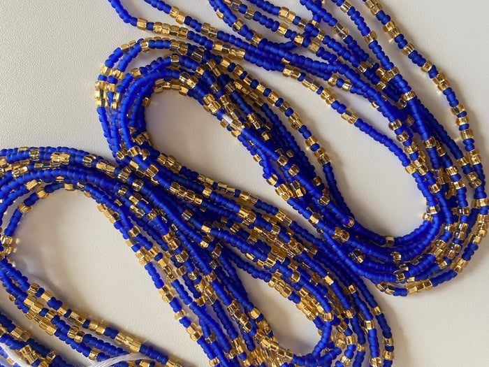 Blue & Gold Waist Bead