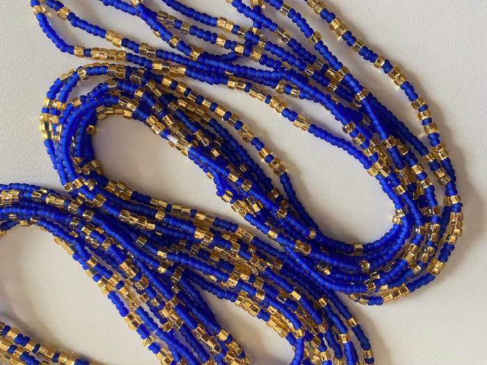 Blue & Gold Waist Bead