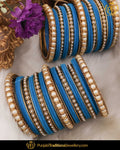Blue Thread Pearl Bangles Set (Both Hand Pair) | Punjabi Traditional Jewellery Exclusive