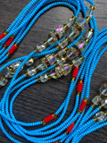 Blue Waist Bead- tTie On Waist Bead- African Waist Beads- 45”