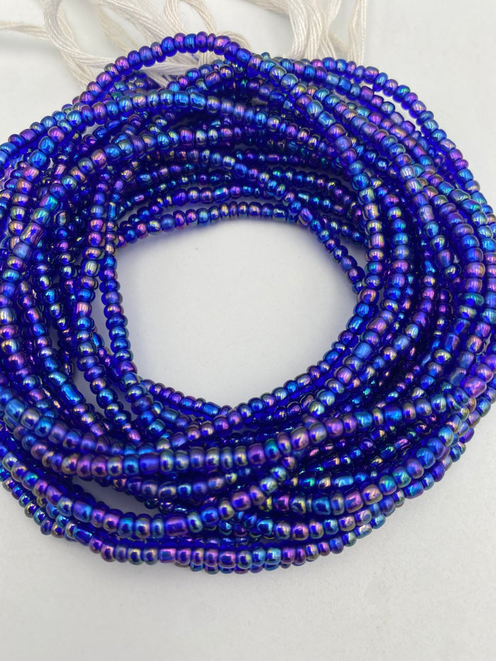 Blue Waist Bead | Rainbow Blue | Tie On 45–50 Inches | Handmade Waist Beads for Women | Price is per WaistBead