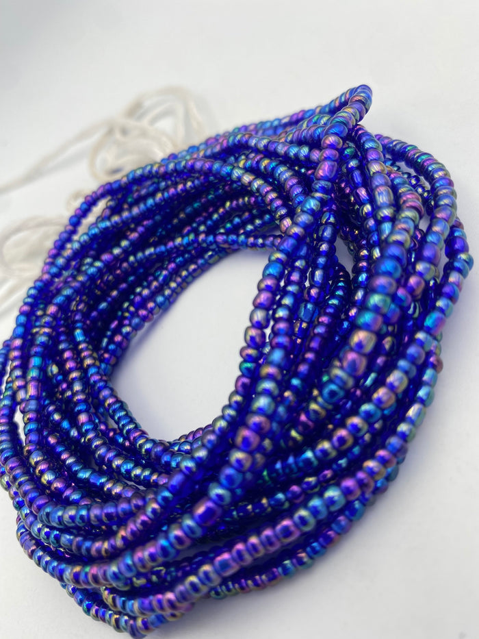 Blue Waist Bead | Rainbow Blue | Tie On 45–50 Inches | Handmade Waist Beads for Women | Price is per WaistBead