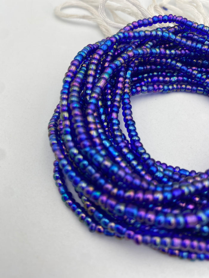 Blue Waist Bead | Rainbow Blue | Tie On 45–50 Inches | Handmade Waist Beads for Women | Price is per WaistBead