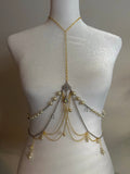 Body Jewelry Mixed Metal Torso and Waist Set with Pearl Details