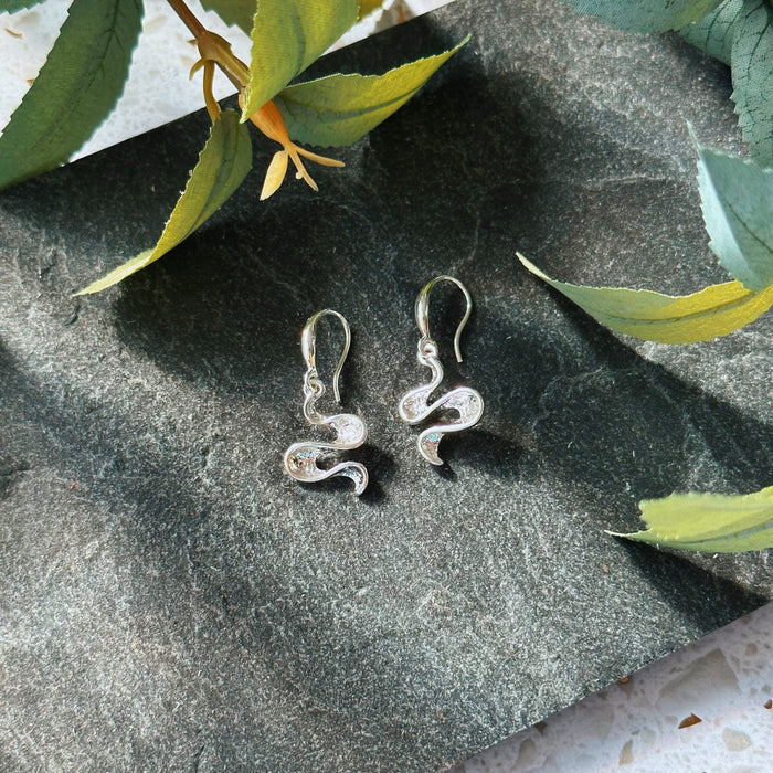 Boho Shifting Waves Dangle Earrings, Abstract Ocean Wave Minimalist Drop Earrings, Mother's Day Gift for Her, Available in Gold, Silver, Rose Gold