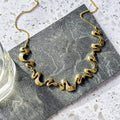 Boho Shifting Waves Necklace, Minimalist Moving Parts Wave Necklace, Unique Statement Jewelry Gift for Women, Available in Gold, Silver or Rose Gold