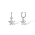 Bravoure White Floral Huggie Earrings