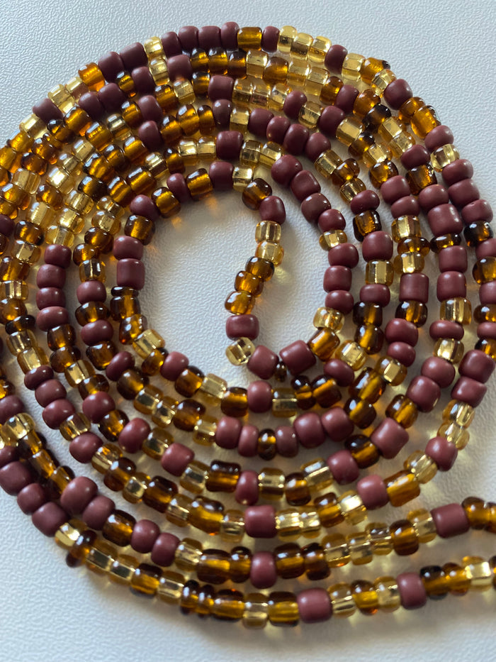 Brown~ Waist Bead- Earth tone waistBeads 45”-50”