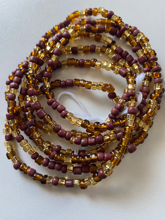 Brown~ Waist Bead- Earth tone waistBeads 45”-50”