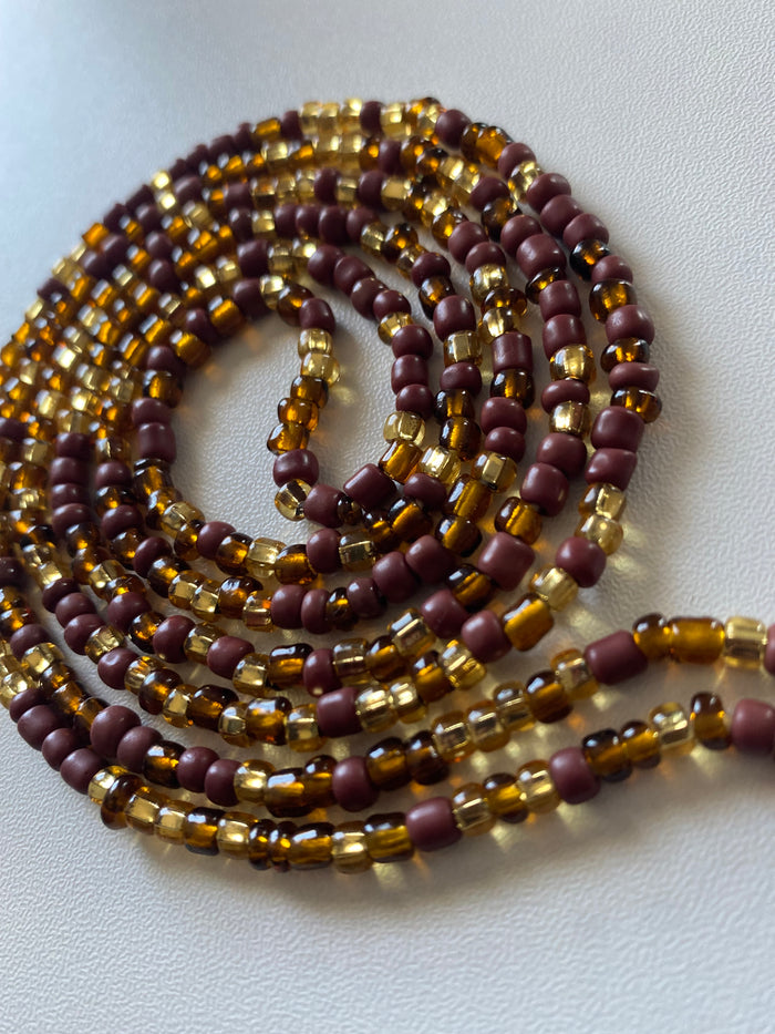 Brown~ Waist Bead- Earth tone waistBeads 45”-50”