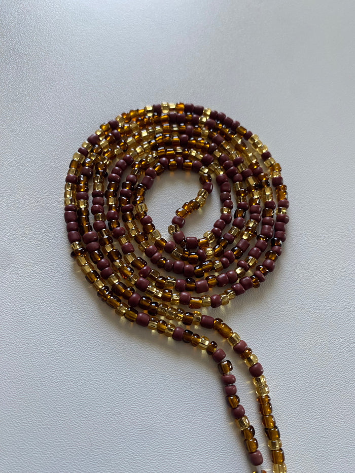 Brown~ Waist Bead- Earth tone waistBeads 45”-50”