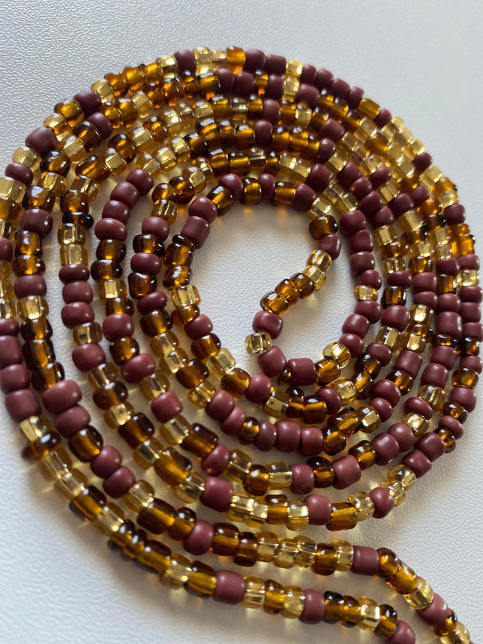 Brown~ Waist Bead- Earth tone waistBeads 45”-50”