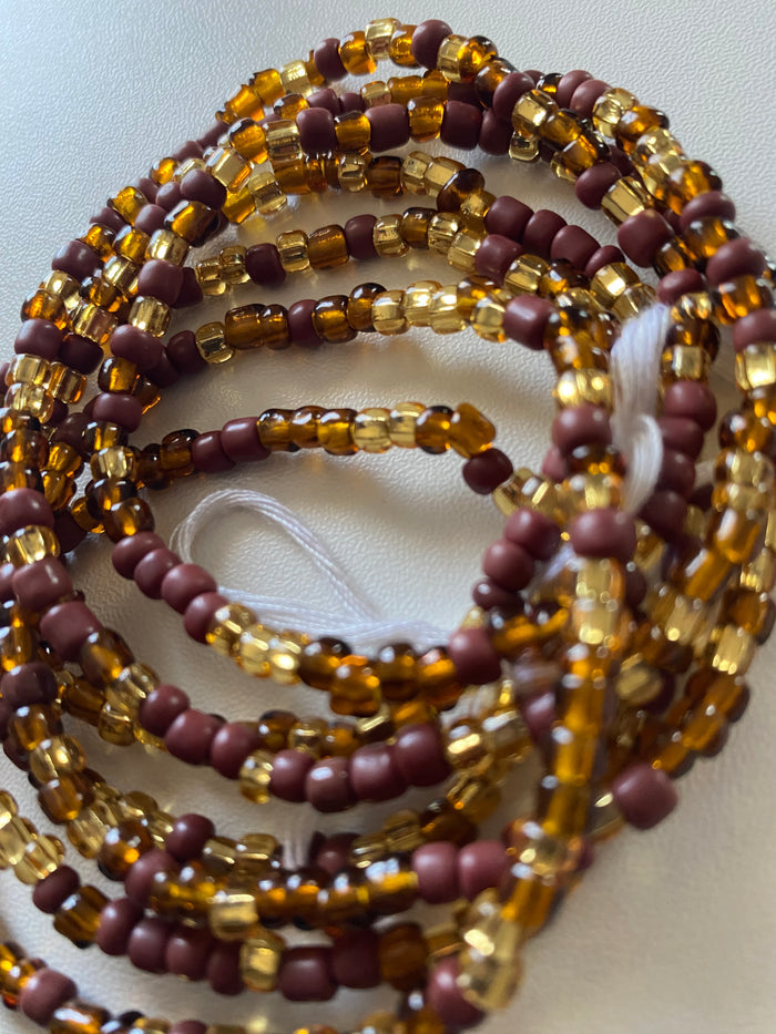 Brown~ Waist Bead- Earth tone waistBeads 45”-50”