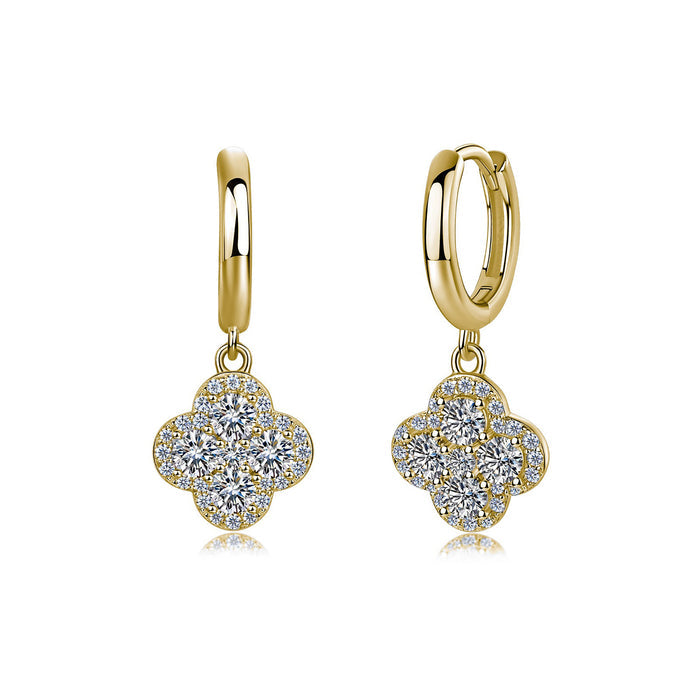 Brunswind 14K Gold Trèfle Moissanite Earrings