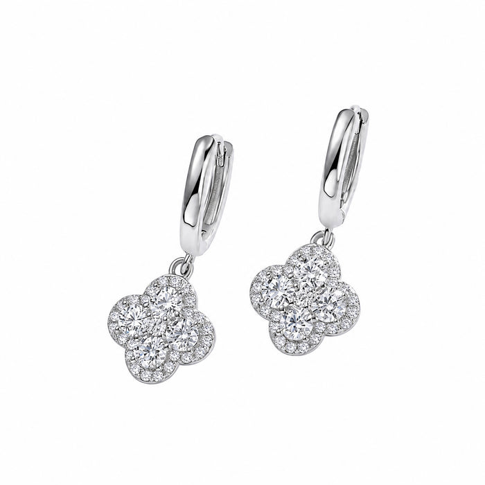 Brunswind 14K Gold Trèfle Moissanite Earrings