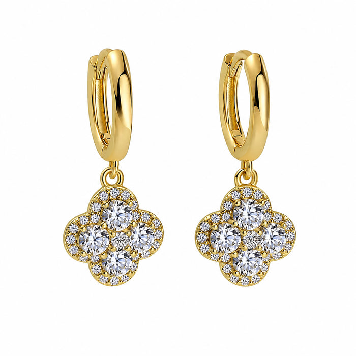 Brunswind 14K Gold Trèfle Moissanite Earrings