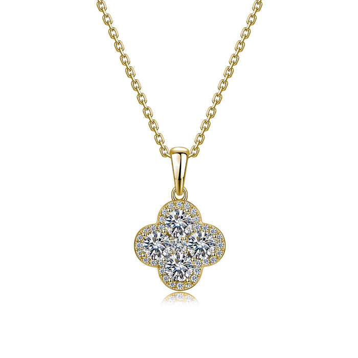 Brunswind 14K Gold Trèfle Moissanite Necklace