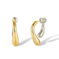 Cäcilia 14K Gold Two-Tone Curve Earrings