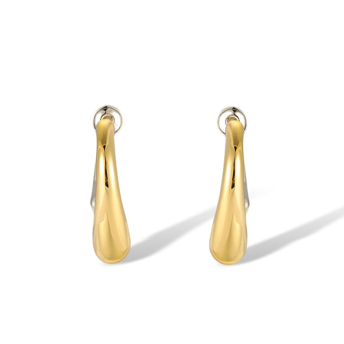 Cäcilia 14K Gold Two-Tone Curve Earrings