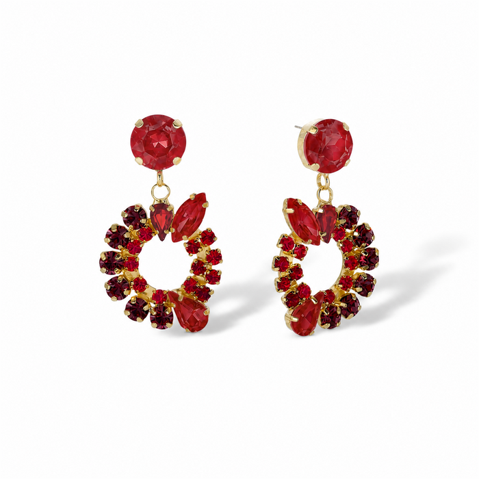 Calla Mixed Shape Hollow Circle Drop Earrings