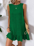 Casual tank dress with lace ruffles