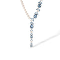 Cendrine Blue Y Shape Pearl Teardrop Necklace