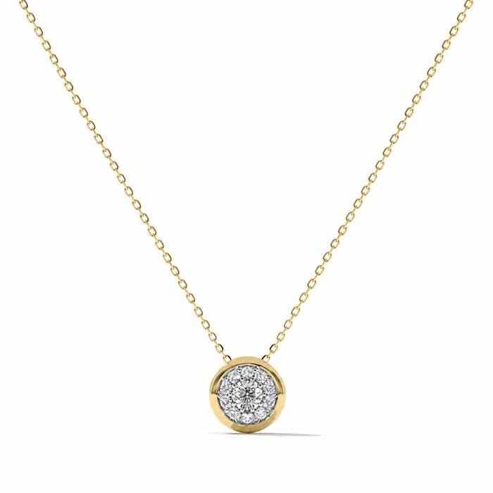 Céphise 18K Gold Bezel Round Necklace