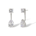 Chantal White Teardrop Round Drop Earrings