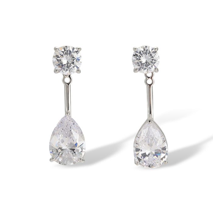 Chantal White Teardrop Round Drop Earrings