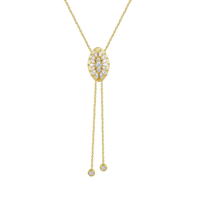 Chantalle 14K Gold Marquise Moissanite Necklace