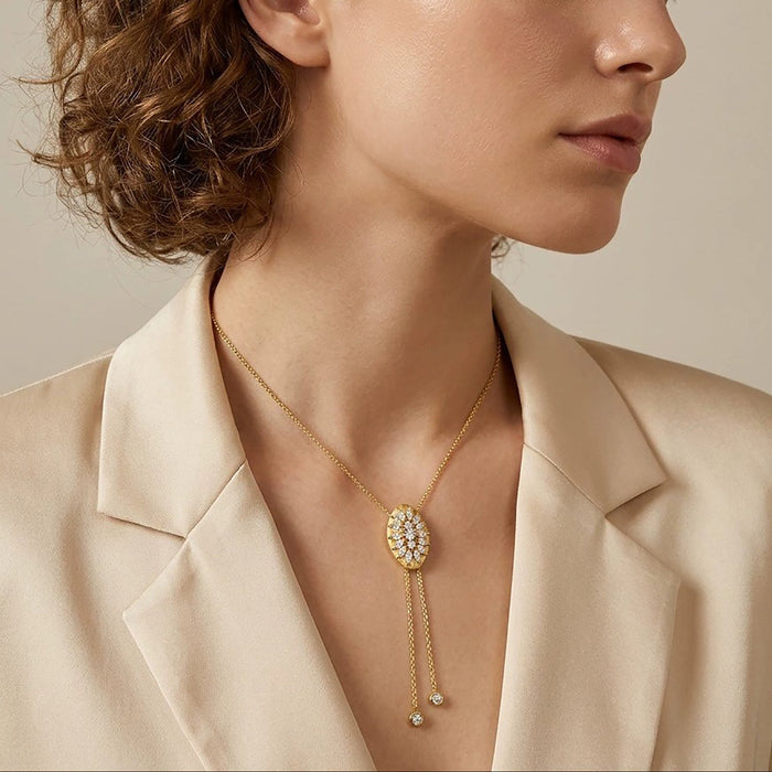 Chantalle 14K Gold Marquise Moissanite Necklace