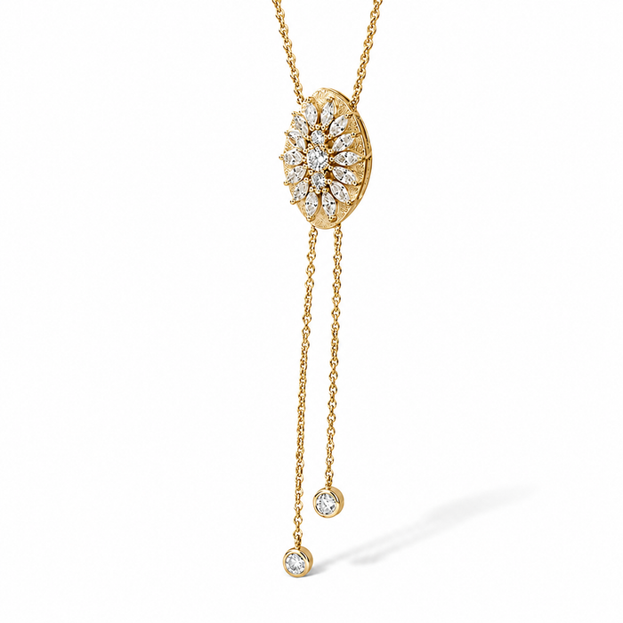Chantalle 14K Gold Marquise Moissanite Necklace