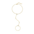 Charlette 18K Gold Floral Linked Finger Bracelet