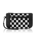 Checkered Wristlet Wallet with Detachable Strap