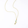 Cherished Connections Birthstone and Initial Necklace Vertical Pendant
