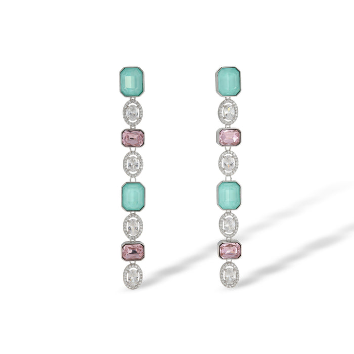 Chimène Multicolor Rectangular Oval Drop Earrings