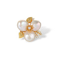 Chimènne White Baroque Pearl Floral Ring
