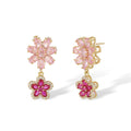Chryseis Pink Floral Drop Earrings