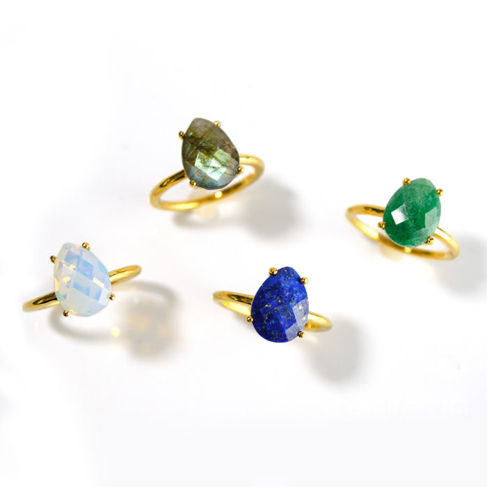 Citrine Teardrop Prong Set Ring • November Birthstone