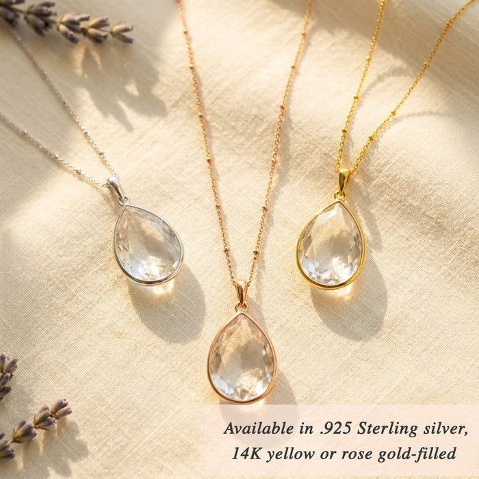clear quartz layering necklaces gold delicate gemstone necklaces