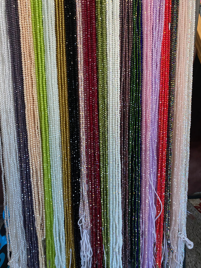 Crystal WaistBeads -Waist Beads – Variety of Styles – African Waist Jewelry – Tie-On (45”) – Add to Cart, Buy Now – Price Per 1 Waist Bead