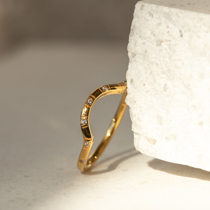 Curved Cz Stacking Ring