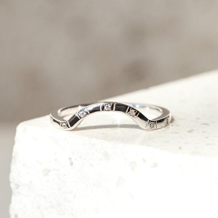 Curved Cz Stacking Ring