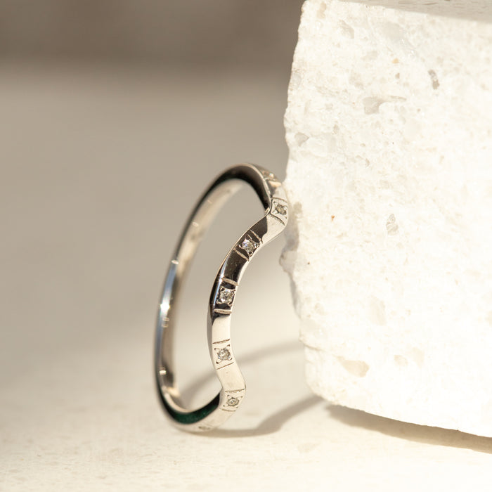 Curved Cz Stacking Ring