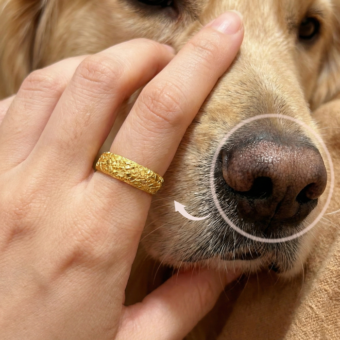 Custom Dog Nose Print Ring, 6mm Pet Memorial Band