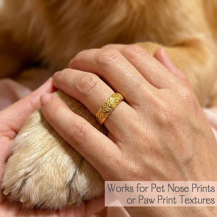 Custom Dog Nose Print Ring, 6mm Pet Memorial Band