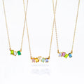 Custom Mom Multi-Stone Rectangular Cabochon Necklace