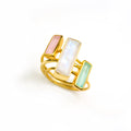Custom Mother's Birthstone Adira Bar Ring Set, Mixed Sizes Vertical Gemstone Bar Stacking Rings, Silver, Gold Vermeil Ring Set, Christmas Gift for Mom