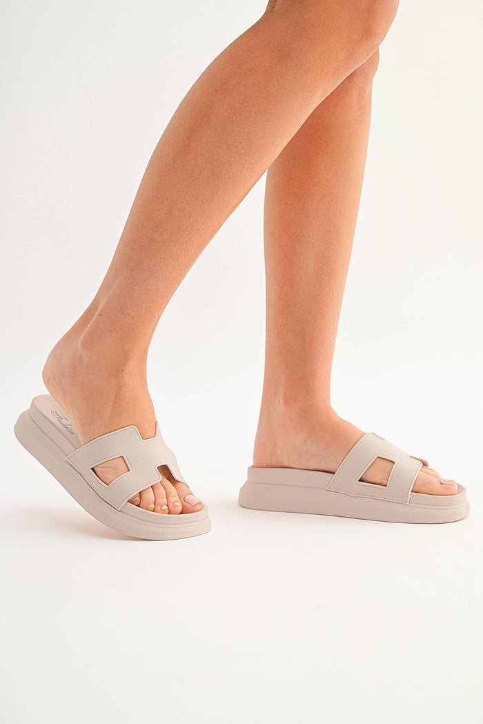 Cutout Design Open Toe Platform Sandals