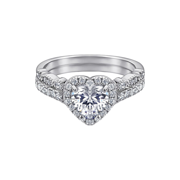 Cybèle White Heart Ring Set